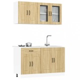 VidaXL Set dulap de bucătărie din 4 piese &bdquo;Kalmar&rdquo; lemn stejar Sonoma