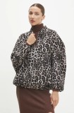 Answear Lab geaca femei, culoarea bej, de tranzitie, oversize
