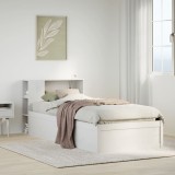 VidaXL Cadru pat fără saltea, alb, 90x190 cm, lemn masiv de pin