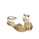 Sandale din piele naturala cu bareta pe glezna Sena Gold