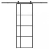 Ușă glisantă cu set feronerie, 76x205 cm, sticlă ESG/aluminiu