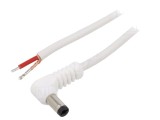 Cablu de Alimentare DC 5,5/2,5 Alb 1,5m