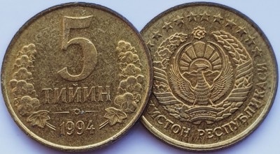 1684 Uzbekistan 5 Tiyin 1994 km 3 UNC foto