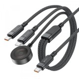 Incarcator Wireless Acefast 4in1 pentru Apple Watch Series, USB-C, Negru