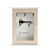 Cutie decorativa din lemn pentru chei cu usa din sticla 26 cm