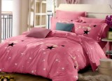 Cumpara ieftin Lenjerie de pat matrimonial cu husa elastic pat si fata perna patrata, Young, bumbac mercerizat, multicolor