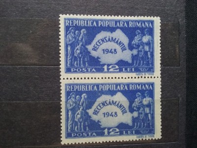 1948-Recensamantul+Fabrica de timbre-2 seturi per.+bl.4 -orig. gum- MNH foto