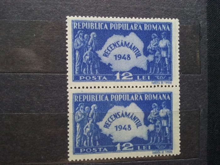 1948-Recensamantul+Fabrica de timbre-2 seturi per.+bl.4 -orig. gum- MNH