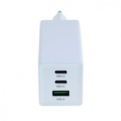 Incarcator OTB USB GaN 2xUSB-C si 1xUSB-A cu USB Power Delivery USB-PD 3 porturi 65W alb foto