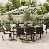 VidaXL Set mobilier de grădină cu perne, 9 piese, negru, poliratan
