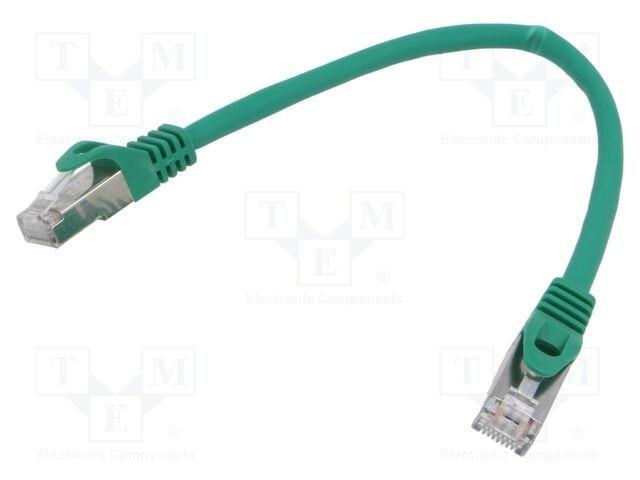 Patch cord GEMBIRD RJ45 S/FTP Cat6a LSZH 0.25m verde