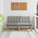 vidaXL Canapea Medie pentru Exterior Lemn solid de Acacia și Textilene 901646