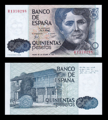 SPANIA █ bancnota █ 500 Pesetas █ 1979 █ P-157 █ UNC █ necirculata foto