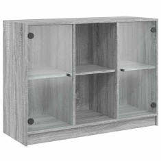 Servanta, gri sonoma, 102x37x75,5 cm, lemn prelucrat foto
