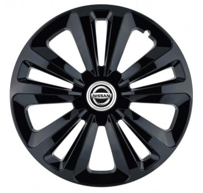 Set 4 Capace Roti Autohelix MSA&reg;, potrivite jantelor de R14, pentru Nissan, model terra negru