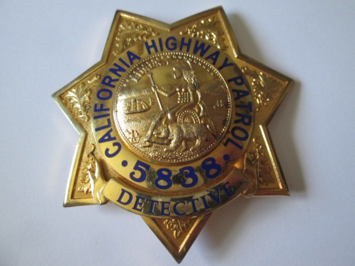 Copie insigna mare 80 x 75 mm:Detective California Highway Patrol