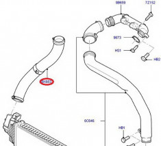 Racord Aer Supraalimentare Turbo Ford Focus C-Max, Focus Ii 1.6d 10.03-09.12 foto