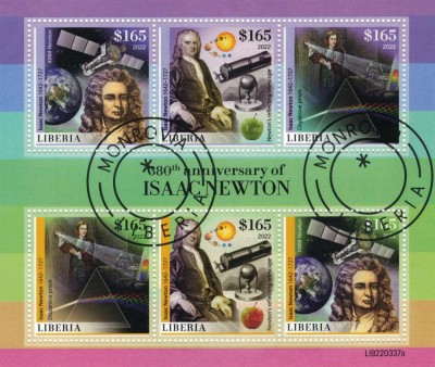 LIBERIA 2022 - Isaac Newton, aniversare 380 de ani foto