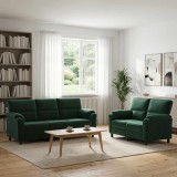 Cumpara ieftin Set de canapea 2 pcs Verde inchis Catifea