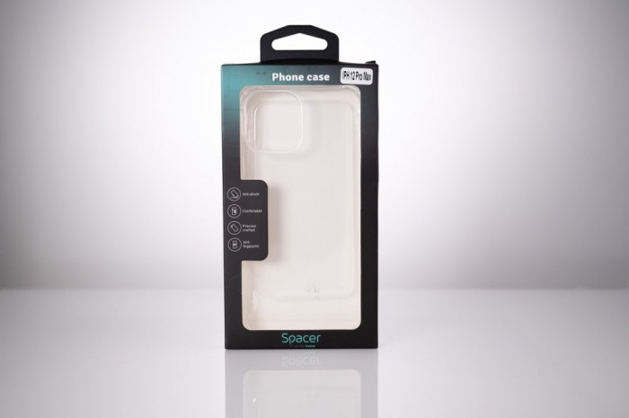 Husa Iphone 12 Pro Max Spacer, grosime 1.5mm, protectie suplimentara antisoc la colturi, material flexibil TPU, transparenta &quot;SPPC-AP-IP12PM-CLR&quot;