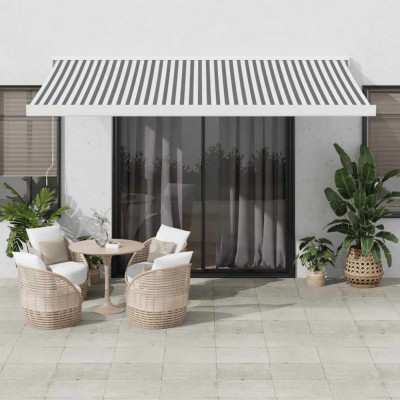 Gossi copertina retractabila antracit/alb, 4x3 m, textil/aluminiu foto