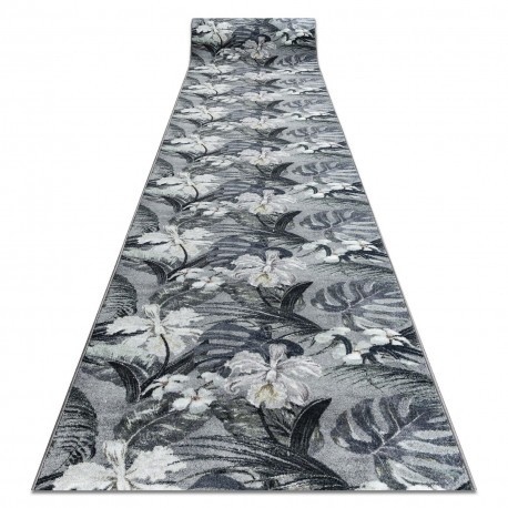Traversa anti-alunecare MONSTERA Frunze, gumă gri, 80 cm