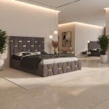 Pat Tapitat Bia Gri Catifea Premium Livrare &icirc;n toată țara