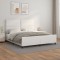 vidaXL Cadru de pat cu tăblie, alb, 160x200 cm, piele ecologică 3125519