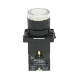 Buton indicator LED alb 220V cu rezistenta integrata 1NO LAY5 Breckner