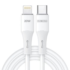 Cablu de date USB-C la Lightning, 20W, 1m Duzzona A10, alb foto
