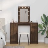 Cumpara ieftin Masă de toaletă cu LED, stejar maro, 102x33x135 cm