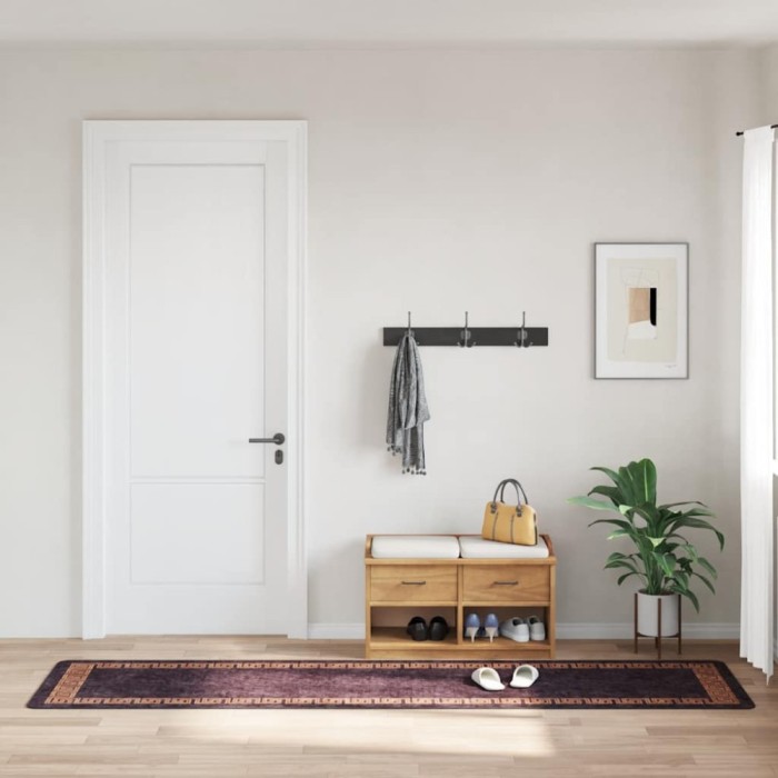 vidaXL Covor lavabil, negru și auriu, 80x300 cm, antiderapant
