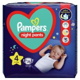 Scutece-chilotel de noapte Night Pants Marimea 4 pentru 9-15 kg, 25 bucati, Pampers