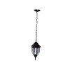 Lampa Gradina Corint Negru Erste E27 60W IP44, Metal+Plastic, 165x800mm, Sticla Transparenta, Felinar Exterior