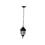 Cumpara ieftin Lampa Gradina Corint Negru Erste E27 60W IP44 Metal+Plastic 165x800mm Felinar Exterior Sticla Transparenta