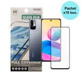 FOLIE STICLA Spacer pentru Xiaomi Redmi Note 10 5G contine 10 bucati, grosime 0.3mm, acoperire totala ecran, strat special anti-ulei si anti-amprenta,