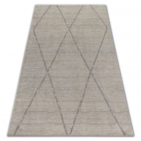 Covor Soft 8033 Caro etnic crem si maro deschis, 80x150 cm