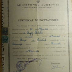 M3 C18 - 1951 - Certificat incetatenire - Acorda cetatenia romana - fiscalizat