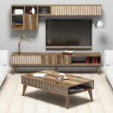 Cumpara ieftin Set Comoda TV si Masuta de Cafea Living Milan Walnut