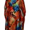 Rochie tip poncho T dama , Dacali, portocaliu/albastru, one size
