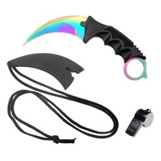 Cutit tip karambit DEPOX&reg;, Fade Counter, cu teaca si snur, fluier salvare cadou