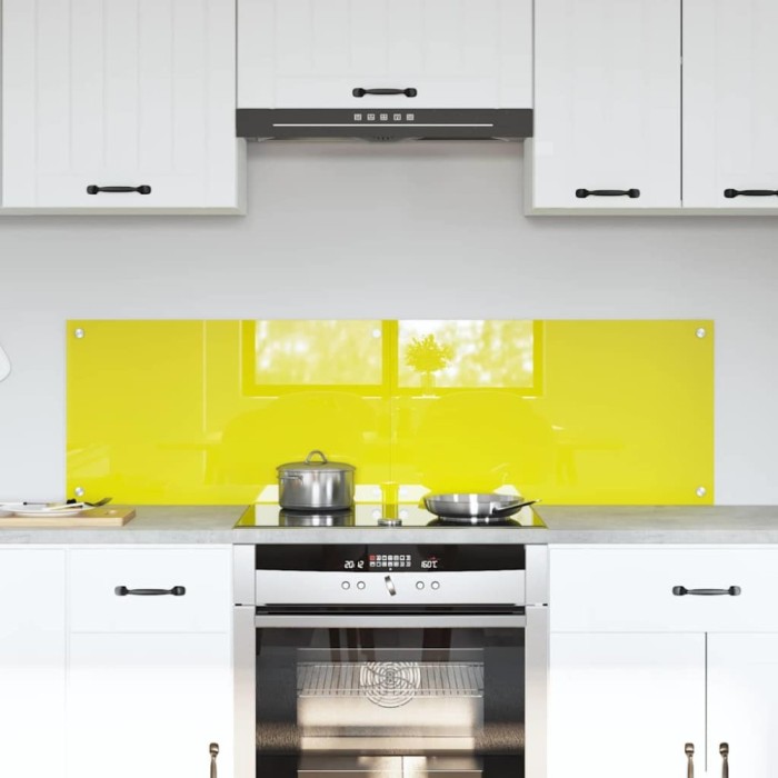 vidaXL Spate de bucătărie 2 pcs Galben 70 x 40 cm sticlă securizată 3415470