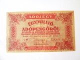 Ungaria 1 milion/1000000 Adopengorol 1946,bancnota din imagini