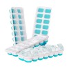 Set 4 forme cu capac pentru cuburi de gheata, 25.1 x 9.9 x 3 cm, silicon, polipropilena, alb, albastru