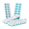 Set 4 forme cu capac pentru cuburi de gheata, 25.1 x 9.9 x 3 cm, silicon, polipropilena, alb, albastru