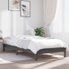VidaXL Cadru de pat Single, gri, 90x190 cm, lemn masiv de pin