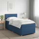 Cumpara ieftin Pat boxspring cu saltea albastru 90 x 200 cm Tesatura