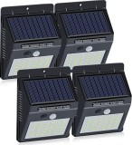 Set 4 lampi solare de perete cu senzor de miscare si lumina cu 30 leduri