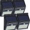 Set 4 lampi solare de perete cu senzor de miscare si lumina cu 30 leduri