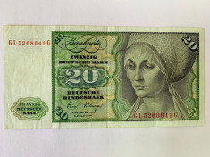 Bancnota 20 MARCI GERMANE - 1980 - Germania - P-32d foto